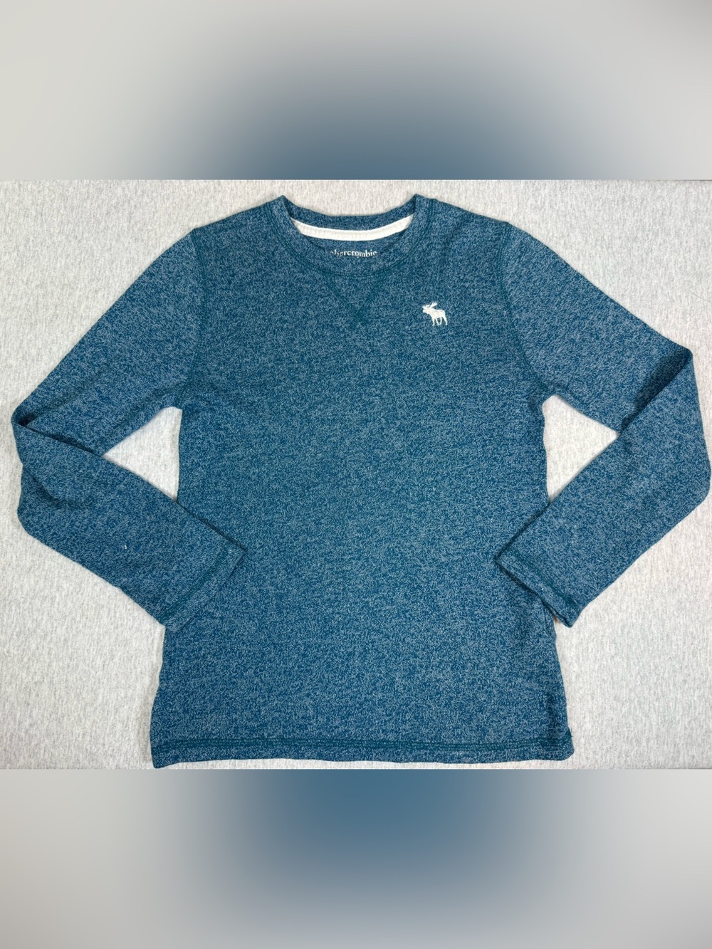abercrombie kids Cozy Icon Sweater Heather Teal - Size 9/10